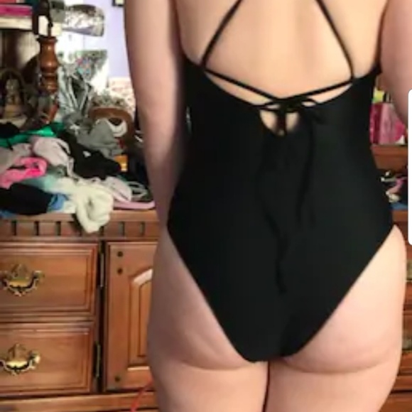 Lace Up Back One Piece Swimsuit - Picture 7 of 8